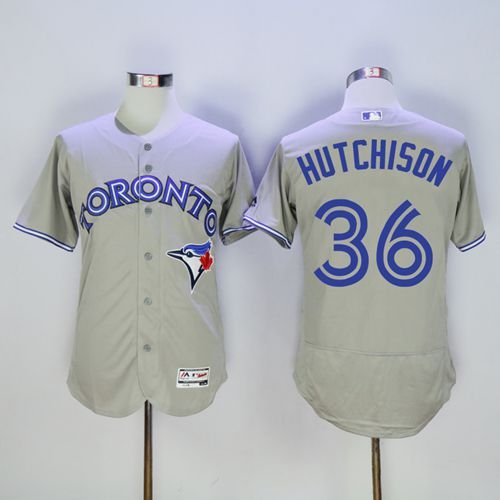 Blue Jays #36 Drew Hutchison Grey Flexbase Authentic Collection Stitched Jersey - Zenithce