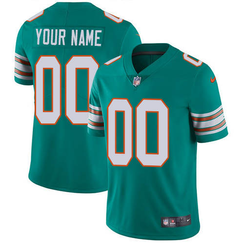Miami Dolphins Customized Custom Aqua Green Alternate Vapor Untouchable Stitched Limited Jersey - Zenithce