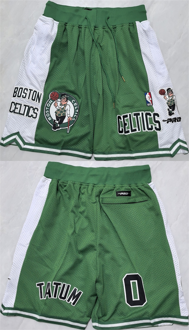 Boston Celtics Green White Shorts (Run Small) - Zenithce