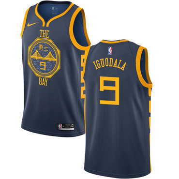Golden State Warriors #9 Authentic Andre Iguodala Navy Blue City Edition Jersey - Zenithce