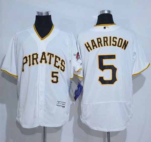 Pirates #5 Josh Harrison White Flexbase Authentic Collection Stitched Jersey - Zenithce