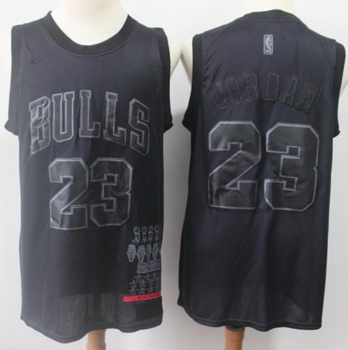Bulls #23 Michael Jordan Black MVP Swingman Jersey - Zenithce