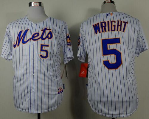Mets #5 David Wright White(Blue Strip) Home Cool Base Stitched Jersey - Zenithce