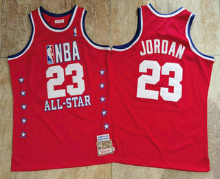 1989 All-Star #23 Michael Jordan Red Hardwood Classics Soul AU Throwback Jersey - Zenithce
