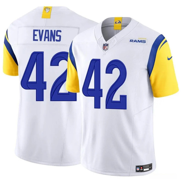 Los Angeles Rams #42 Ethan Evans White 2025 F.U.S.E. Vapor Untouchable Stitched Jersey - Zenithce