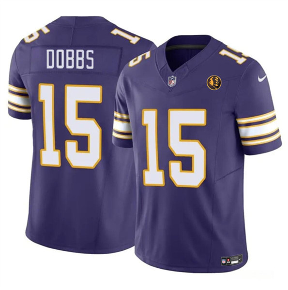 Minnesota Vikings #15 Josh Dobbs Purple 2023 F.U.S.E. Throwback With John Madden Patch Vapor Limited Stitched Jersey - Zenithce