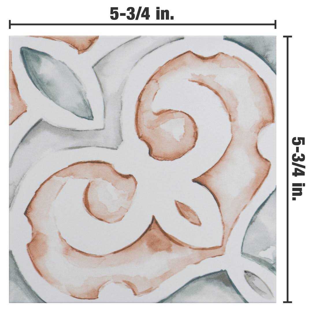 Merola Tile Saint Germain Gele Deco Simone 5-3/4 in. x 5-3/4 in. Porcelain Floor and Wall Tile - Zenithce