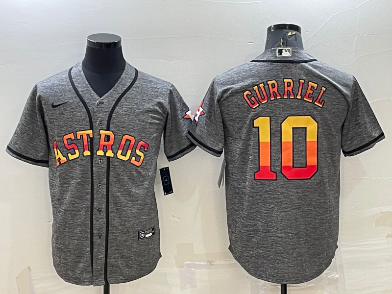 Houston Astros #10 Yuli Gurriel Grey Cool Base Stitched Jersey - Zenithce