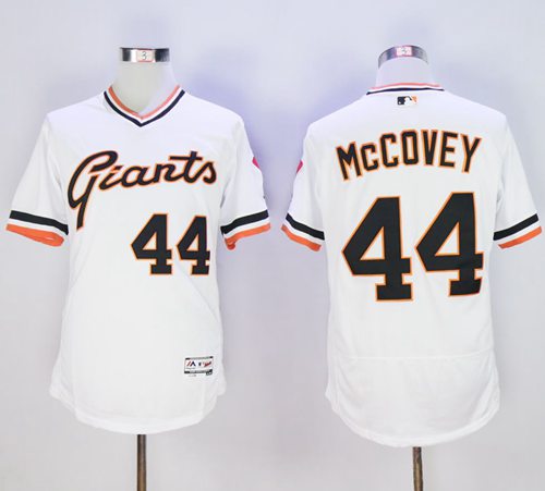 Giants #44 Willie McCovey White Flexbase Authentic Collection Cooperstown Stitched Jersey - Zenithce