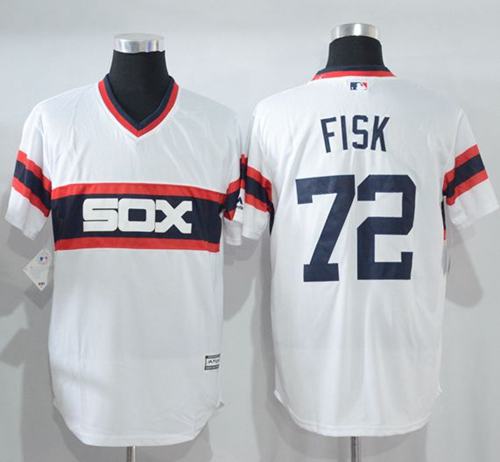 White Sox #72 Carlton Fisk White New Cool Base Alternate Home Stitched Jersey - Zenithce