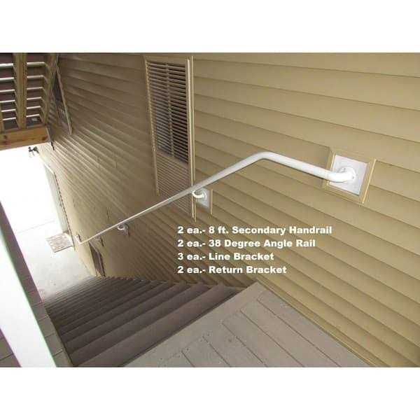 Pegatha 8 ft Textured Aluminum Secondary Hand Rail - Zenithce