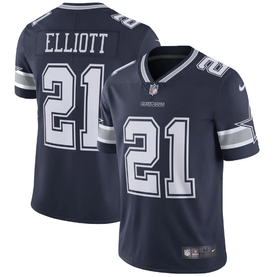 Dallas Cowboys #21 Ezekiel Elliott Navy Blue Team Color Stitched Vapor Untouchable Limited Nike Jersey - Zenithce