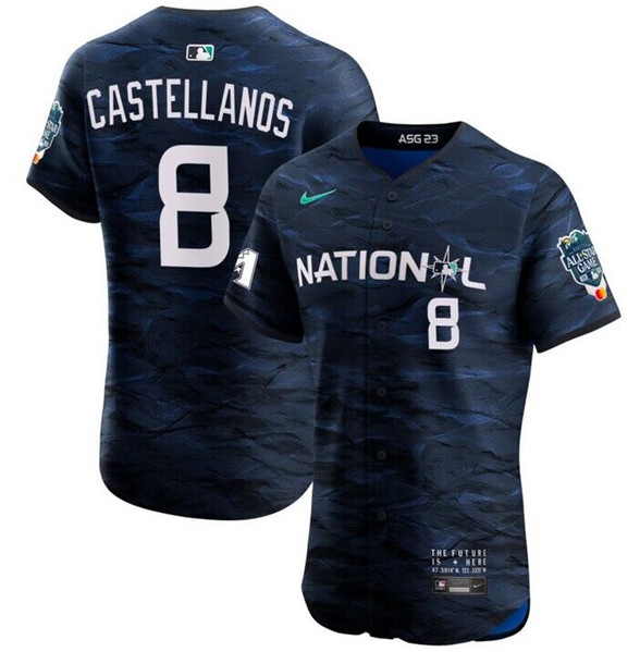 Philadelphia Phillies #8 Nick Castellanos Royal 2023 All-Star Flex Base Stitched Jersey - Zenithce