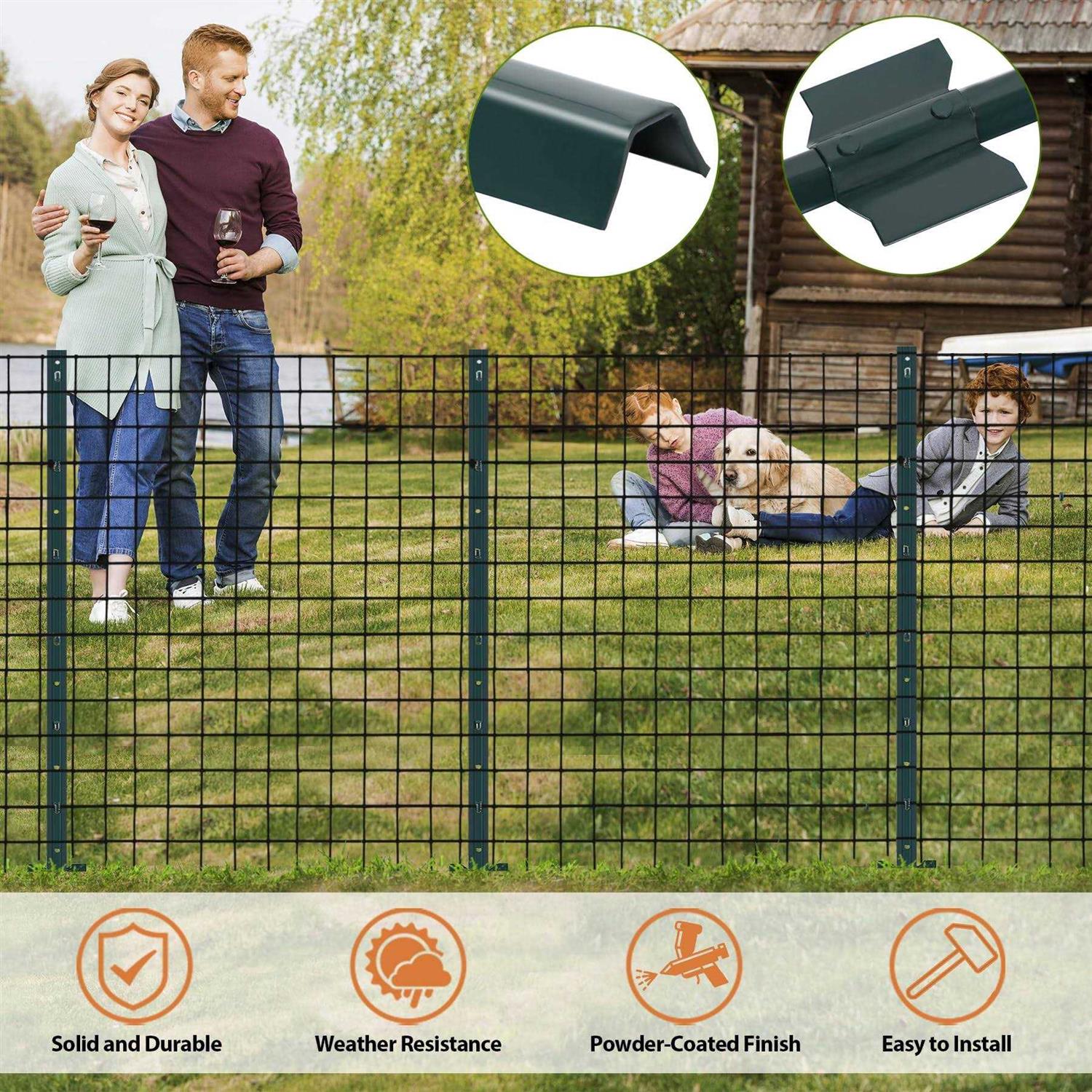 Toriexon 10 Packs Fence Posts Heavy Duty Metal Fence Post with U-channel - Zenithce