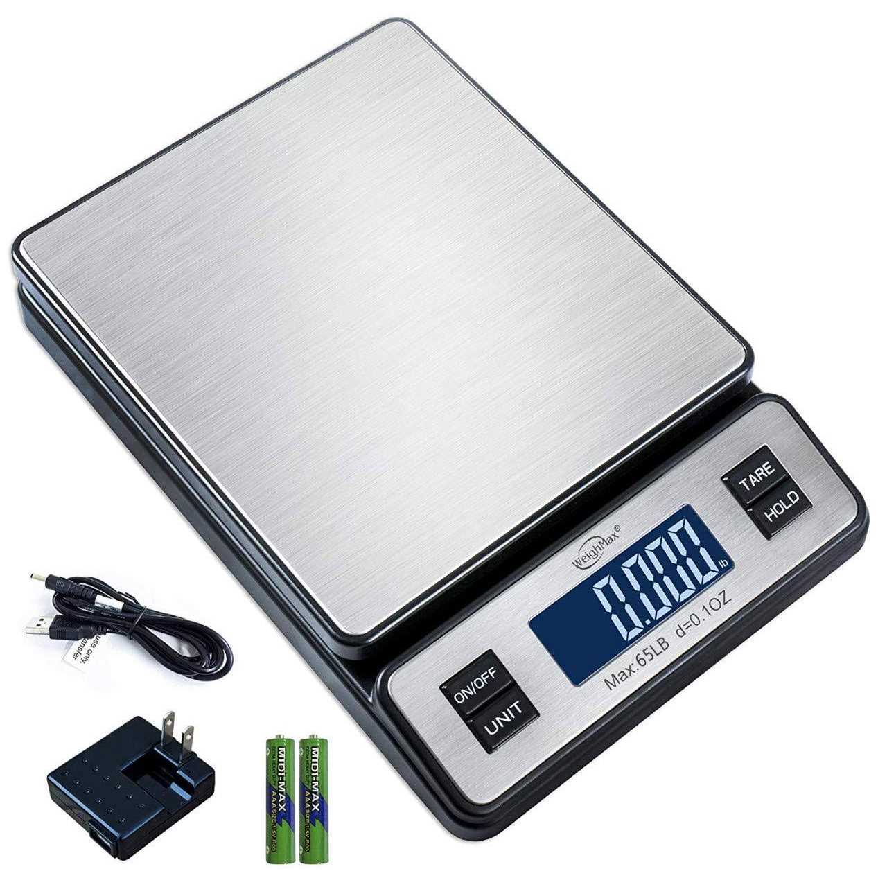 Weighmax W-2809 90 lb X 0.1 OZ Durable Stainless Steel Digital Postal Scale - Zenithce