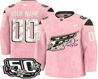Washington Capitals Customized Pink 50th Anniversary Authentic Jersey - Zenithce