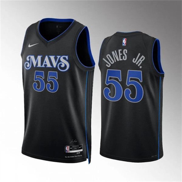 Dallas Mavericks #55 Derrick Jones Jr Black 2023-24 City Edition Stitched Jersey - Zenithce