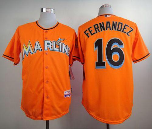 Marlins #16 Jose Fernandez Orange Alternate 1 Stitched Jersey - Zenithce