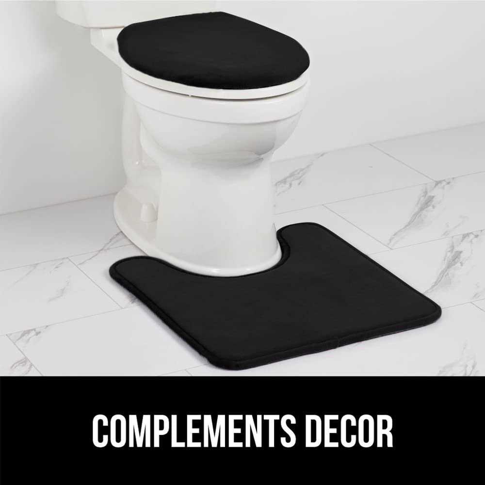 Gorilla Grip Thick Memory Foam Bathroom Toilet Lid Seat Cover Soft Velvet Topside - Zenithce