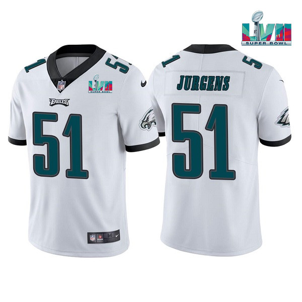 Philadelphia Eagles #51 Cam Jurgens White Super Bowl LVII Vapor Untouchable Limited Stitched Jersey - Zenithce