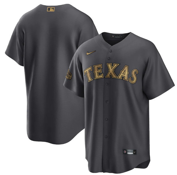 Texas Rangers Blank Charcoal 2022 All-Star Cool Base Stitched Baseball Jersey - Zenithce