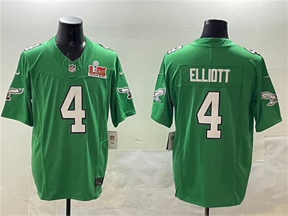 Philadelphia Eagles #4 Jake Elliott Green 2025 Super Bowl LIX Patch F.U.S.E. Throwback Vapor Untouchable Limited Stitched Jersey - Zenithce