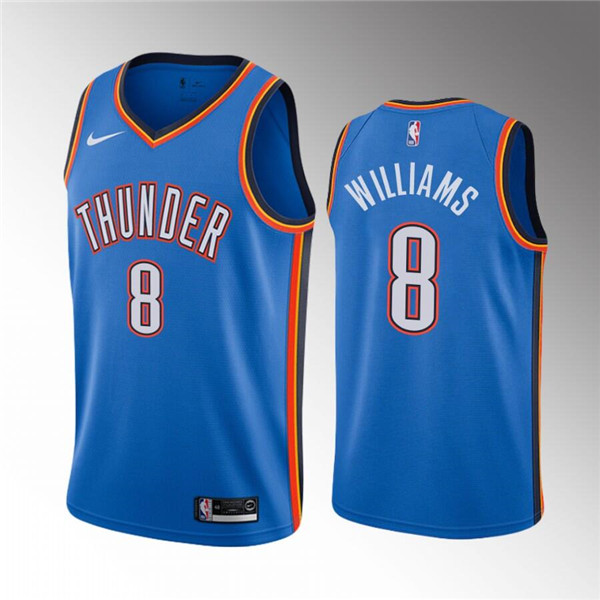 Oklahoma City Thunder #8 Jaylin Williams Blue Icon Edition Stitched Jersey - Zenithce
