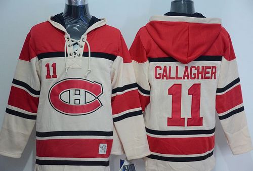 Canadiens #11 Brendan Gallagher Cream Sawyer Hooded Sweatshirt Stitched Jersey - Zenithce