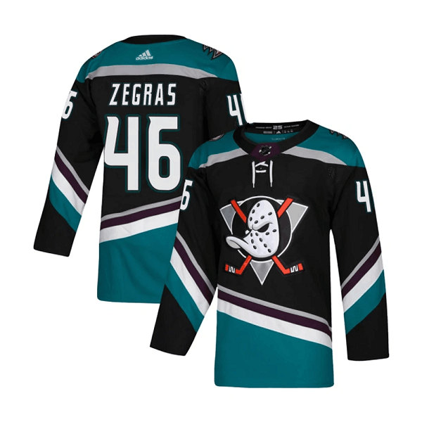Anaheim Ducks #46 Trevor Zegras Black Teal Stitched Jersey - Zenithce