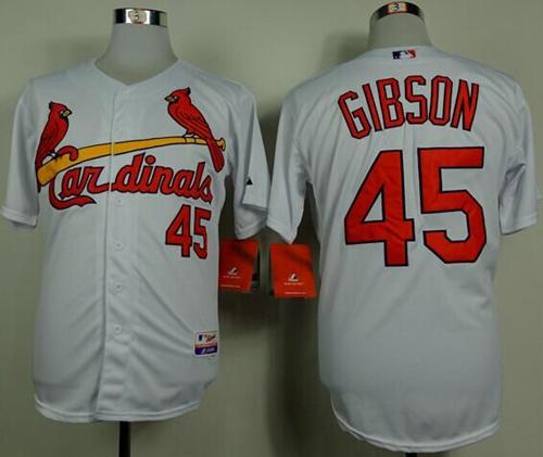 Cardinals #45 Bob Gibson White Cool Base Stitched Jersey - Zenithce