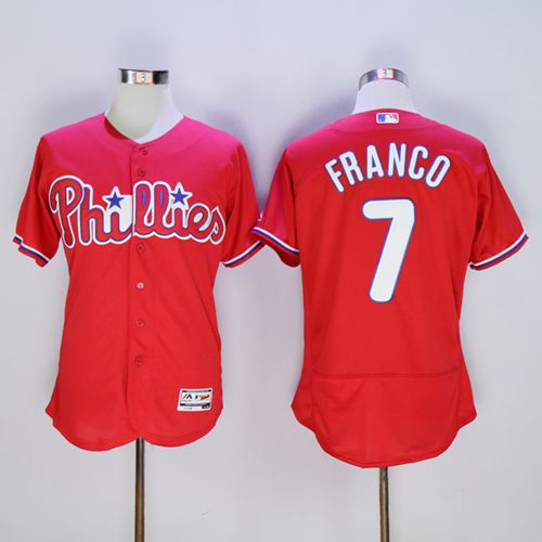Phillies #7 Maikel Franco Red Flexbase Authentic Collection Stitched Jersey - Zenithce