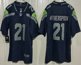 Seattle Seahawks #21 Devon Witherspoon Limited Navy Vapor Jersey - Zenithce
