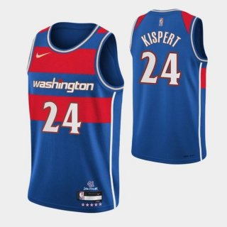 Washington Wizards #24 Corey Kispert Blue 75th Anniversary 2021-2022 City Edition Swingman Stitched Jersey - Zenithce
