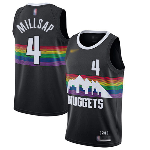 Nuggets #4 Paul Millsap Black Swingman City Edition 2019-20 Jersey - Zenithce