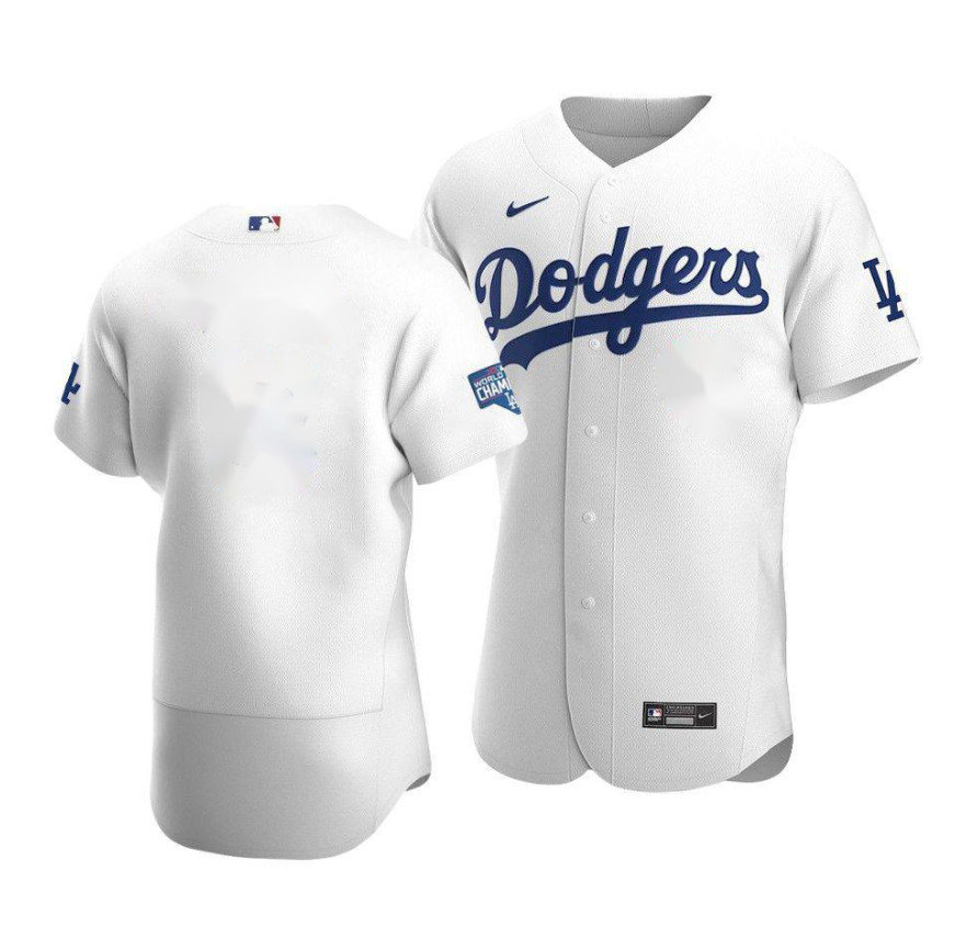 Los Angeles Dodgers Blank White Championship Flex Base Sttiched Jersey - Zenithce