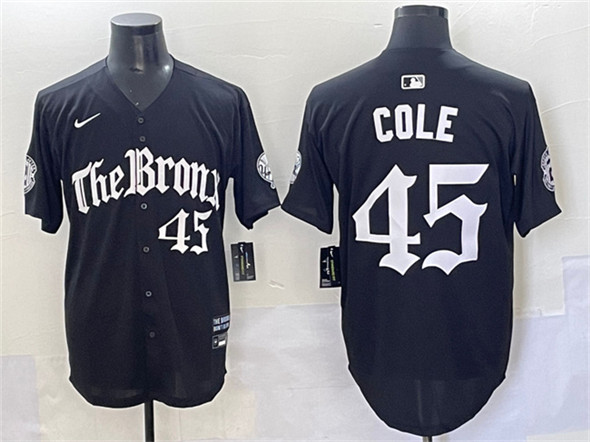 New York Yankees #45 Gerrit Cole Black 'Gothic Legacy Edition' Vapor Premier Limited Stitched Jersey - Zenithce
