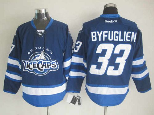 Jets #33 Dustin Byfuglien Dark Blue St. John's IceCaps Stitched Jersey - Zenithce