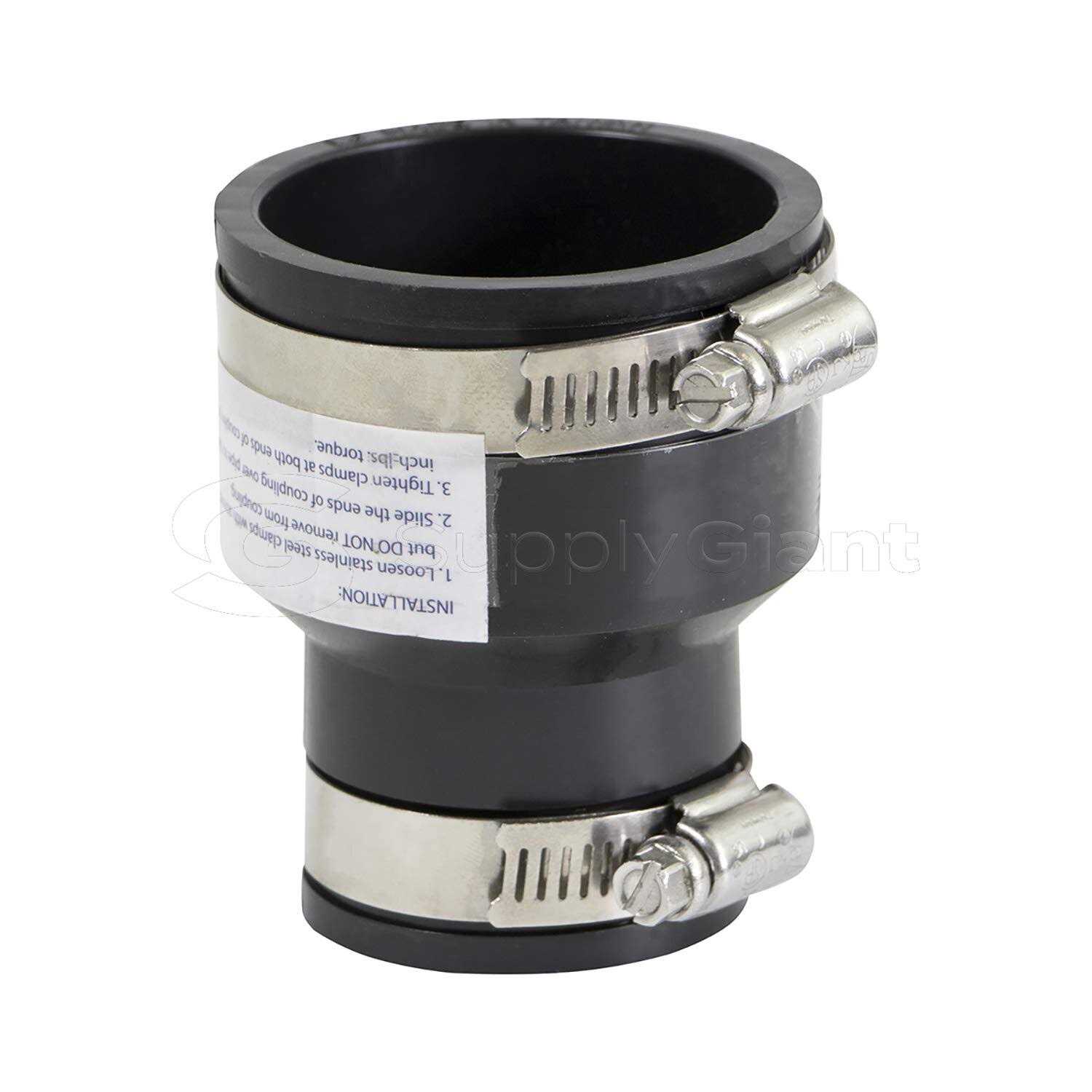Supply Giant 6I4J Flexible Pvc Reducing Coupling with Stainless Steel Clamps - Zenithce