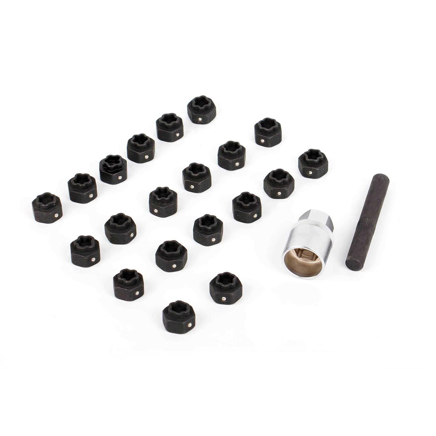JEUCLEL 22PCS Wheel Locking Nut Key Kit Compatible Wheel Lock Nut Scoket Adapter Set - Zenithce