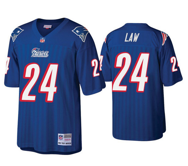 New England Patriots #24 Ty Law Royal Stitched Jersey - Zenithce