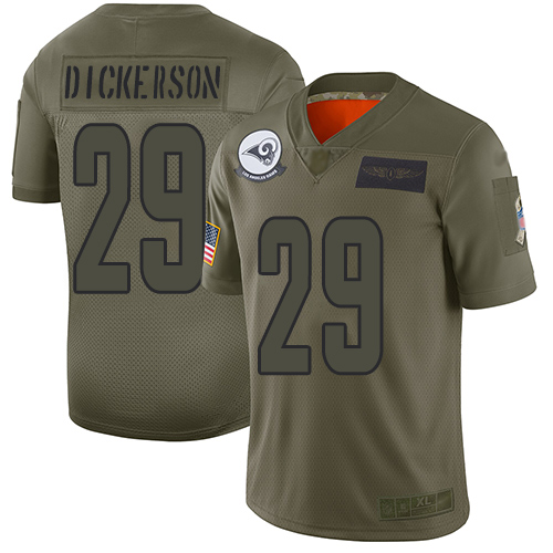 Los Angeles Rams #29 Eric Dickerson 2019 Camo Salute To Service Limited Stitched Jersey. - Zenithce