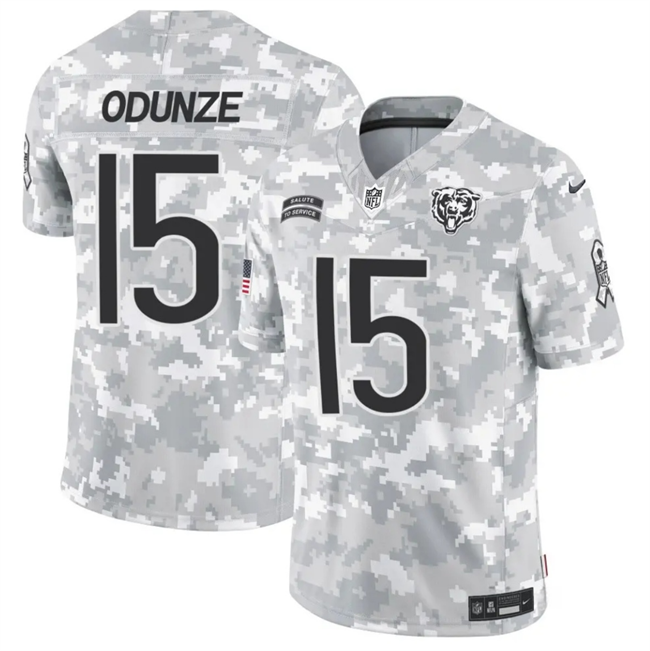 Chicago Bears #15 Rome Odunze 2024 F.U.S.E Arctic Camo Salute To Service Limited Stitched Jersey - Zenithce