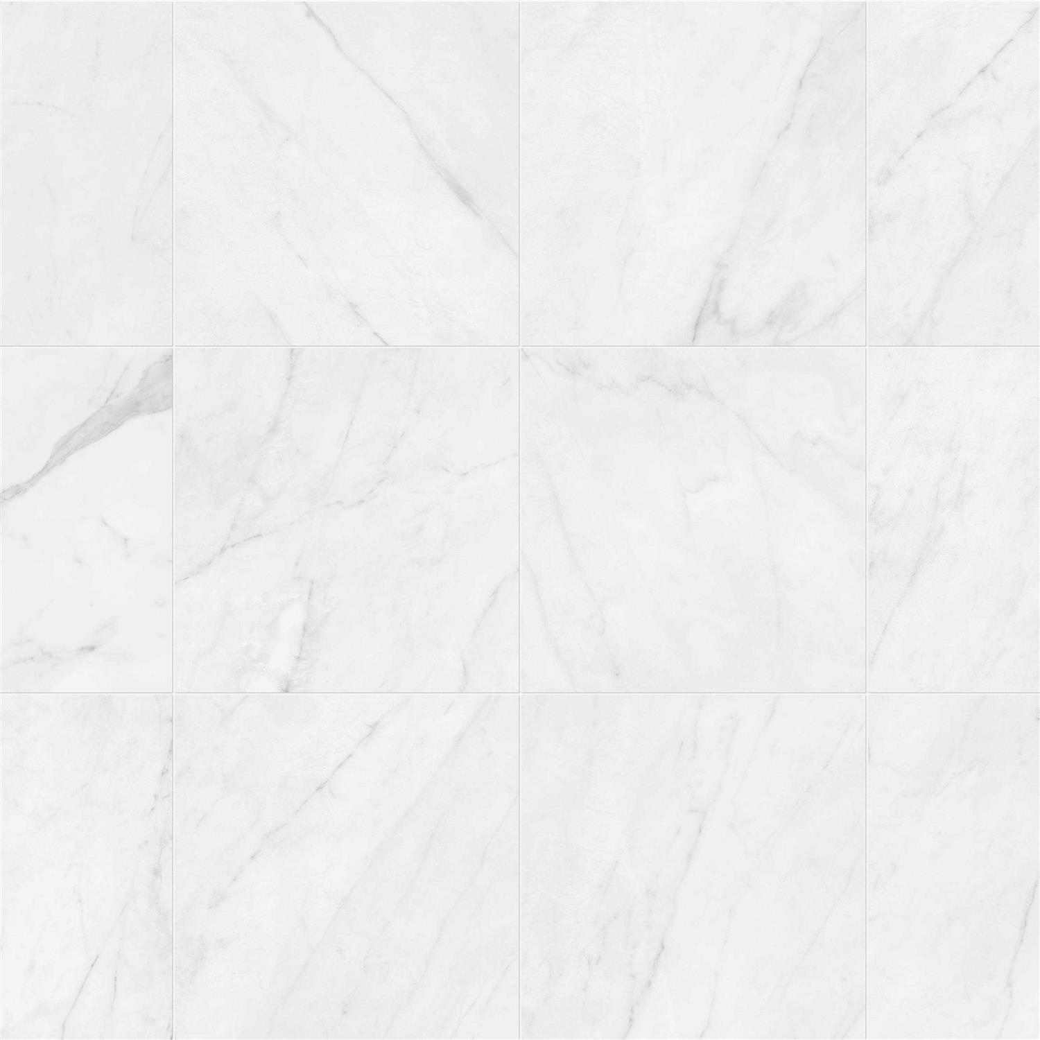 Satori Carrara Domani 24-in x 24-in Polished Porcelain Marble Look Floor and Wall Tile 1001-0194-1 - Zenithce