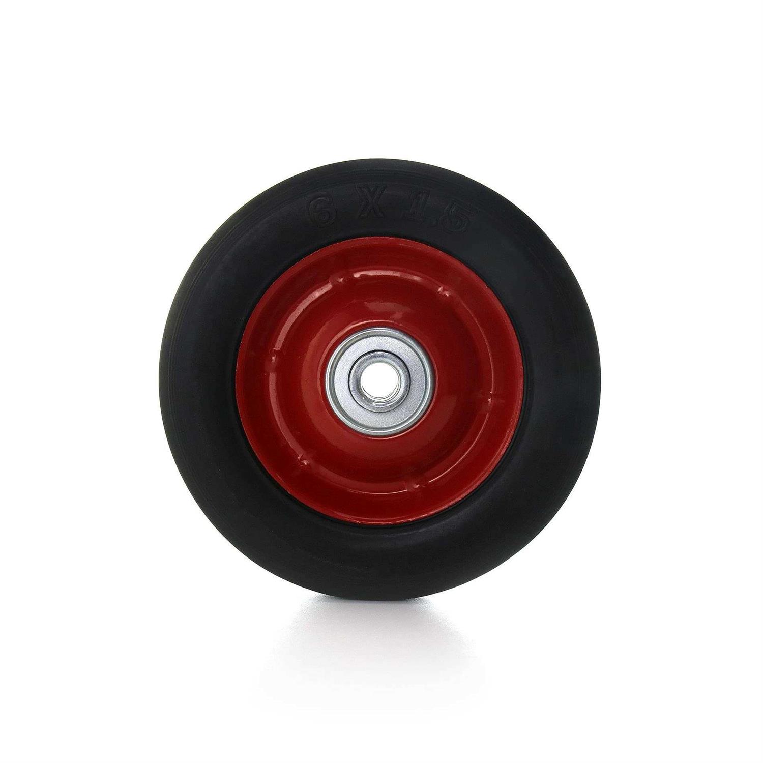 Qwork 2 Pack 6 x 1.5 Axle Premium Rubber Wheel with Ball Bearing - Zenithce
