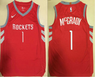 Houston Rockets #1 Tracy McGrady New Red 2017-2018 Authentic Printed Jersey - Zenithce