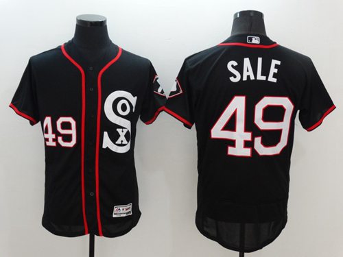 White Sox #49 Chris Sale Black New Flexbase Authentic Collection Stitched Jersey - Zenithce