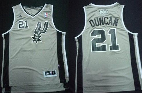 San Antonio Spurs #21 Tim Duncan Revolution 30 Swingman Gray Jersey - Zenithce