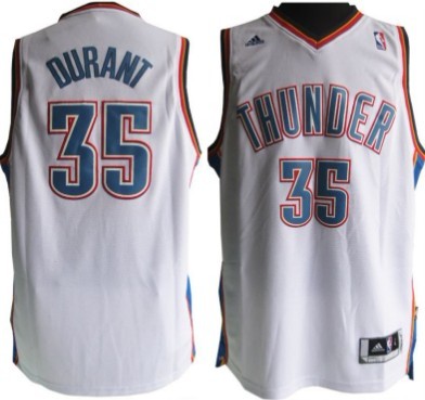 Oklahoma City Thunder #35 Kevin Durant Revolution 30 Swingman White Jersey - Zenithce