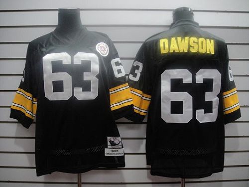 Mitchell And Ness Steelers #63 Dawson Black Stitched Throwback Jersey - Zenithce