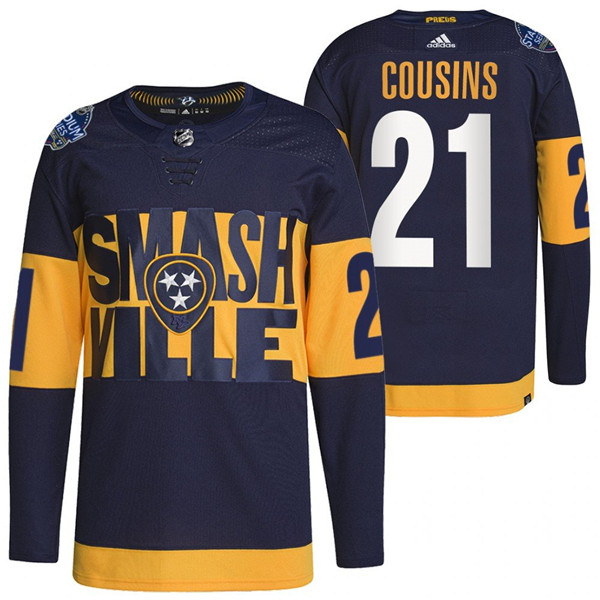 Nashville Predators #21 Nick Cousins 2022 Navy Stadium Series Breakaway Player Stitched Jersey - Zenithce